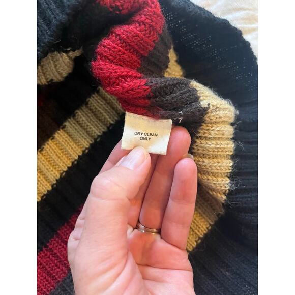 J.Crew oarsman wool striped crewneck sweater men’s large tall tan black red - Picture 6 of 6